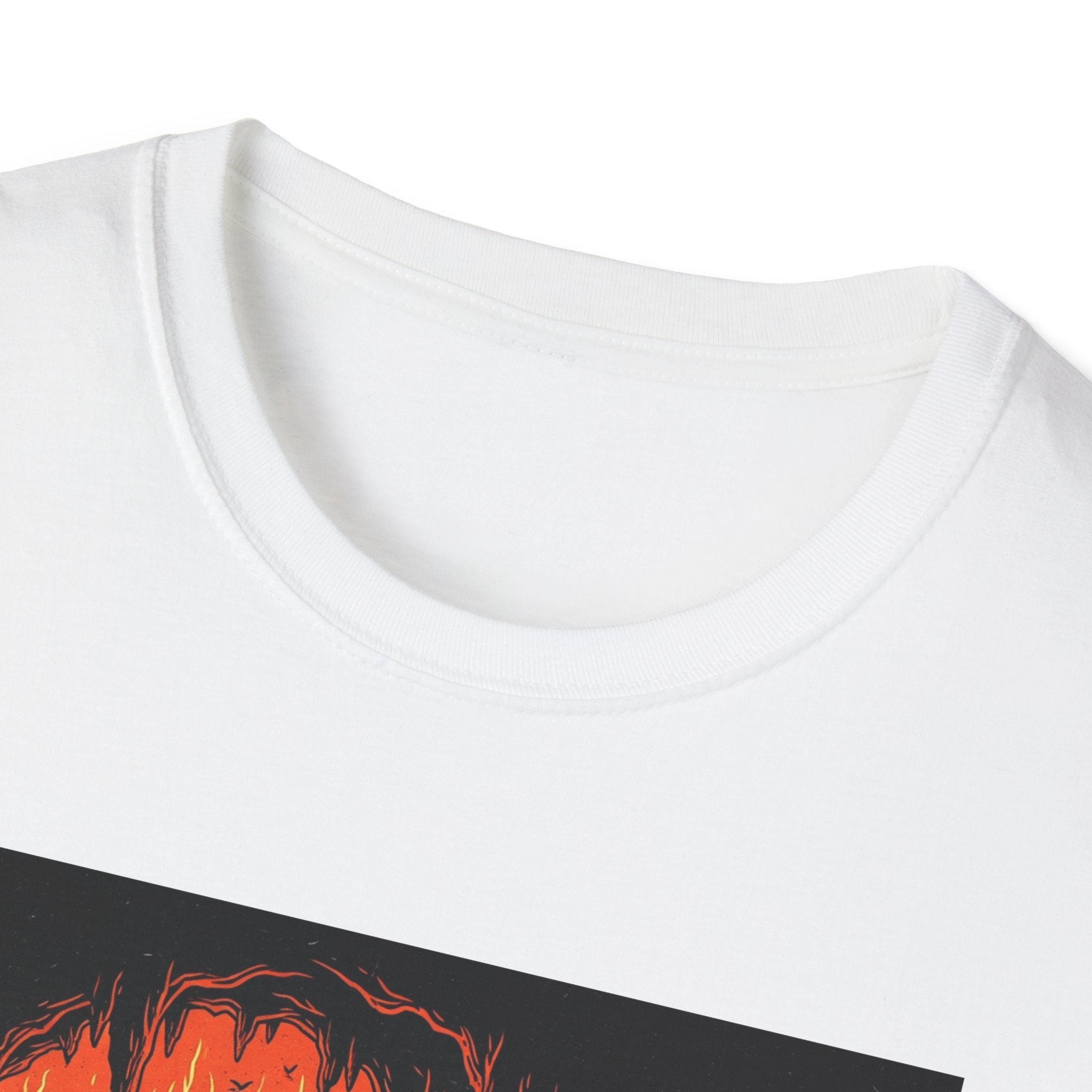 Unisex Softstyle T-Shirt with Fiery Dungeon Design