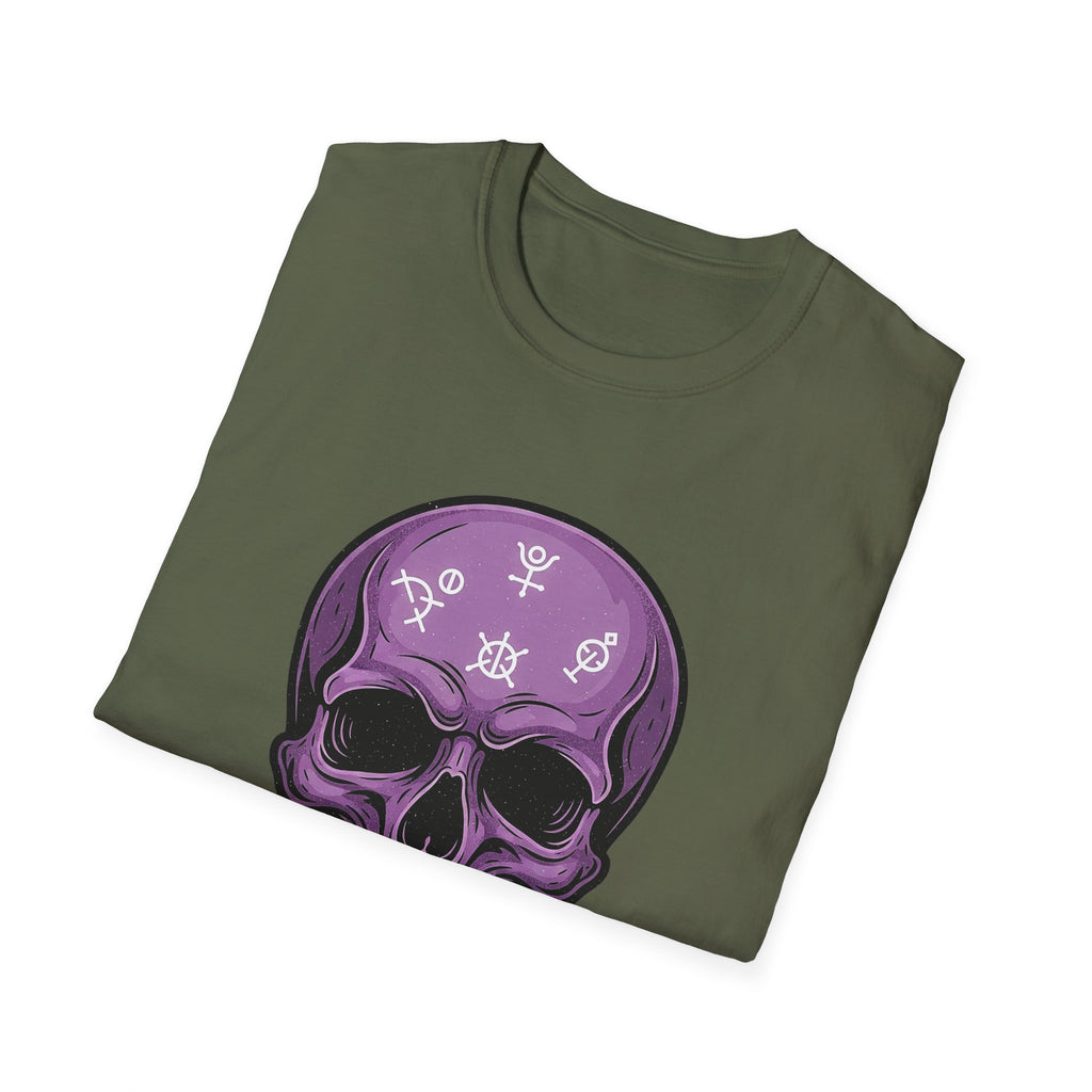 Purple Skull Graphic Tee for Halloween