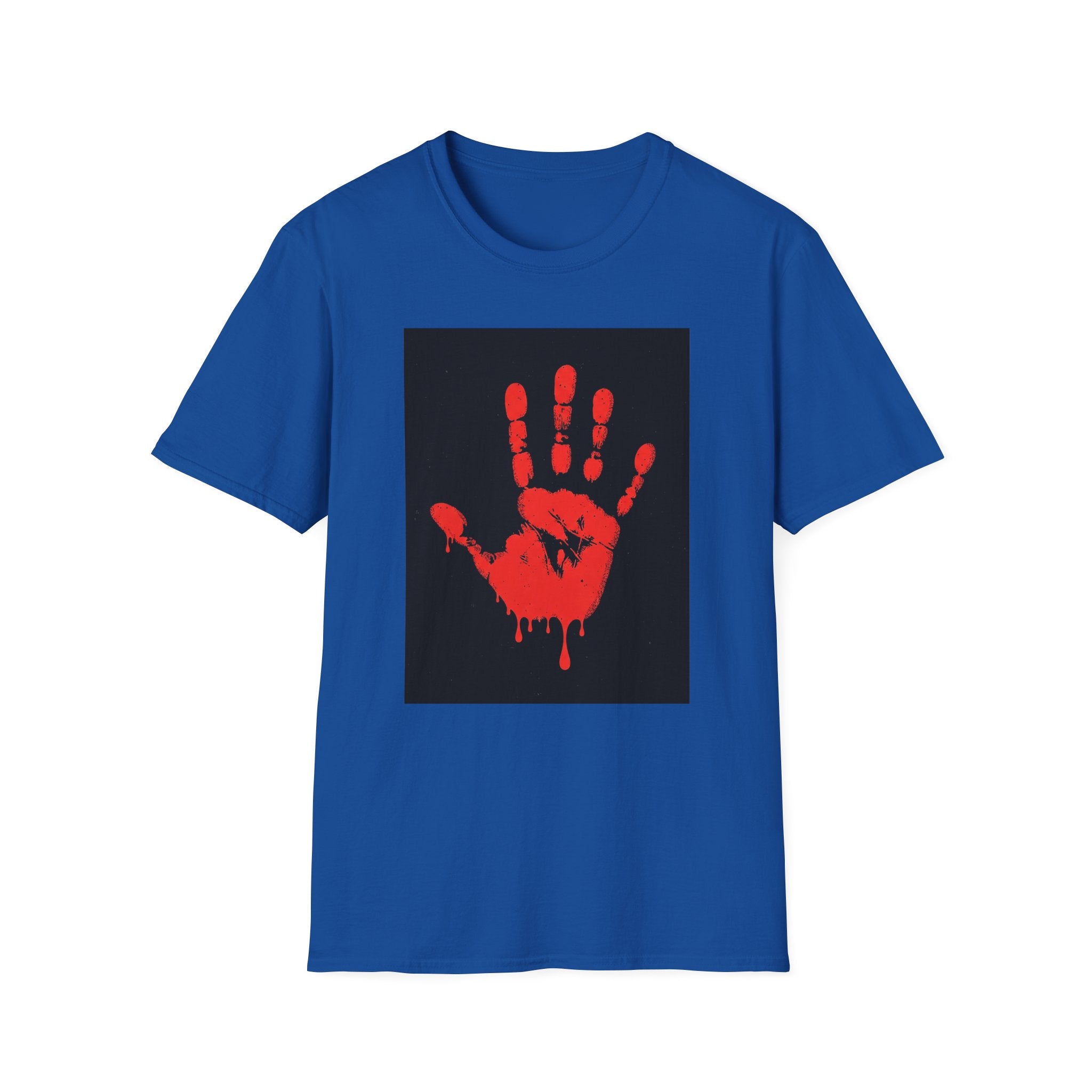 Bold Statement T-Shirt with Red Handprint Design