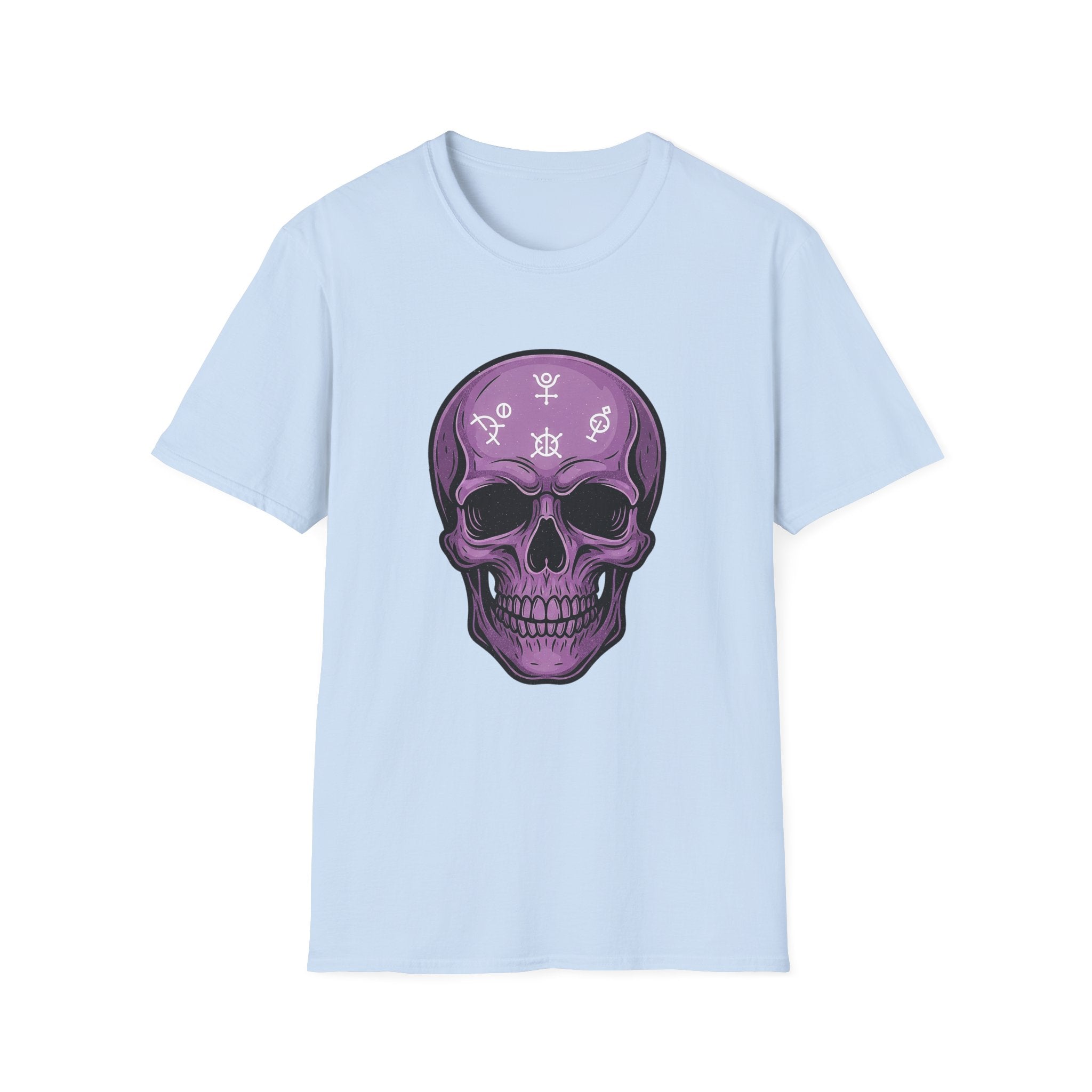 Purple Skull Graphic Tee for Halloween