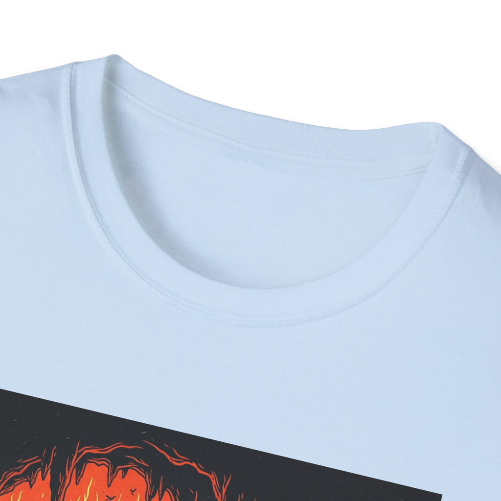 Unisex Softstyle T-Shirt with Fiery Dungeon Design