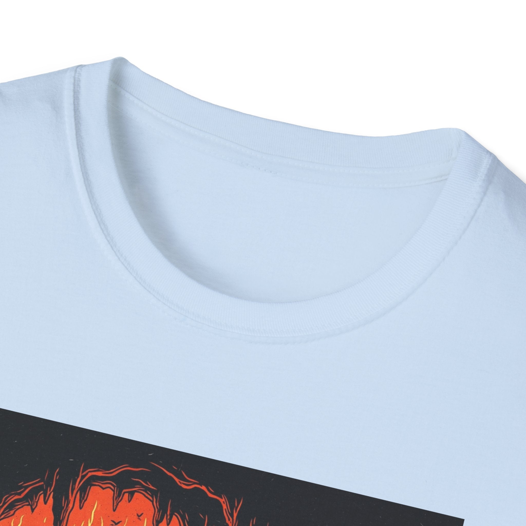 Unisex Softstyle T-Shirt with Fiery Dungeon Design
