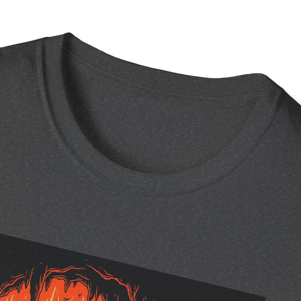 Unisex Softstyle T-Shirt with Fiery Dungeon Design