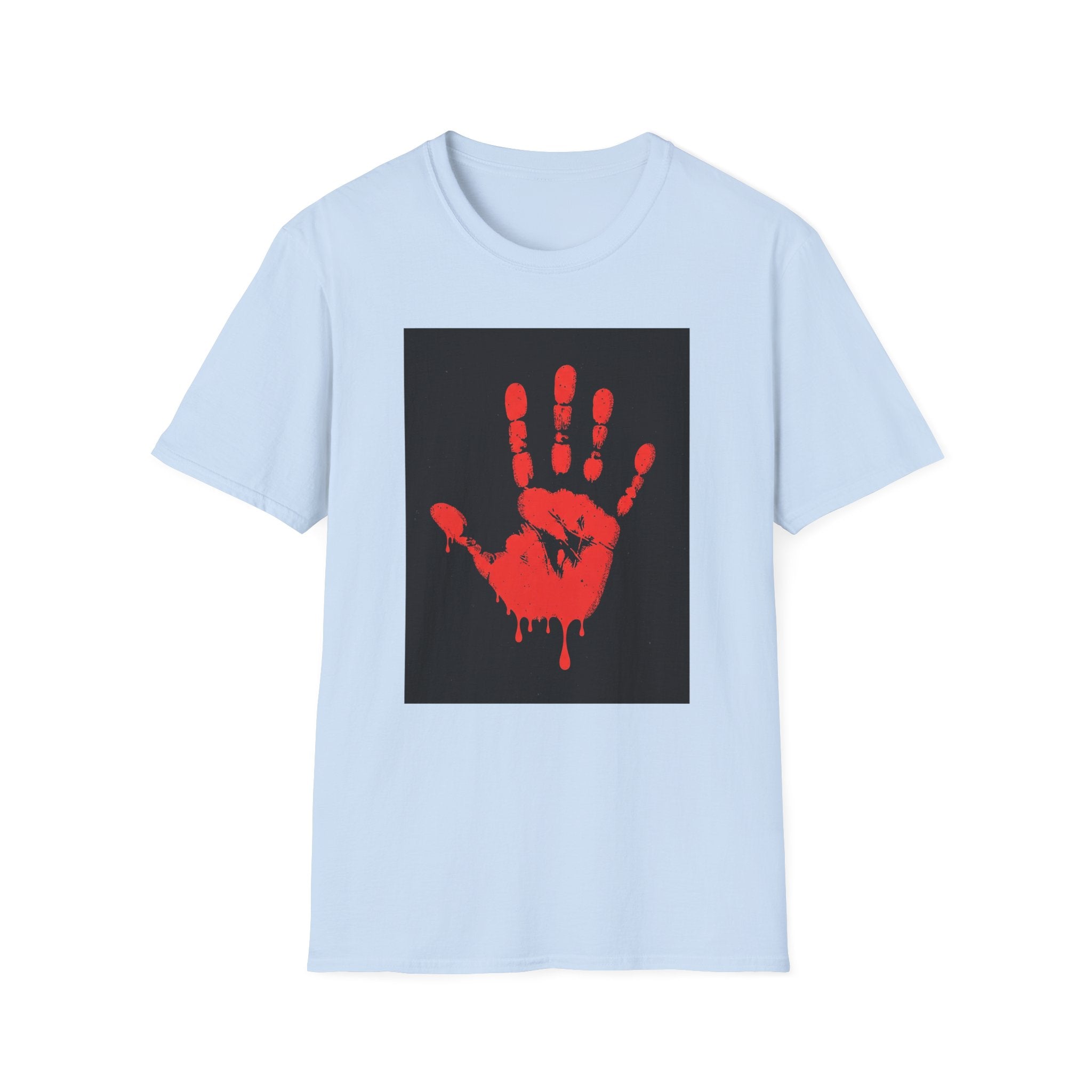 Bold Statement T-Shirt with Red Handprint Design