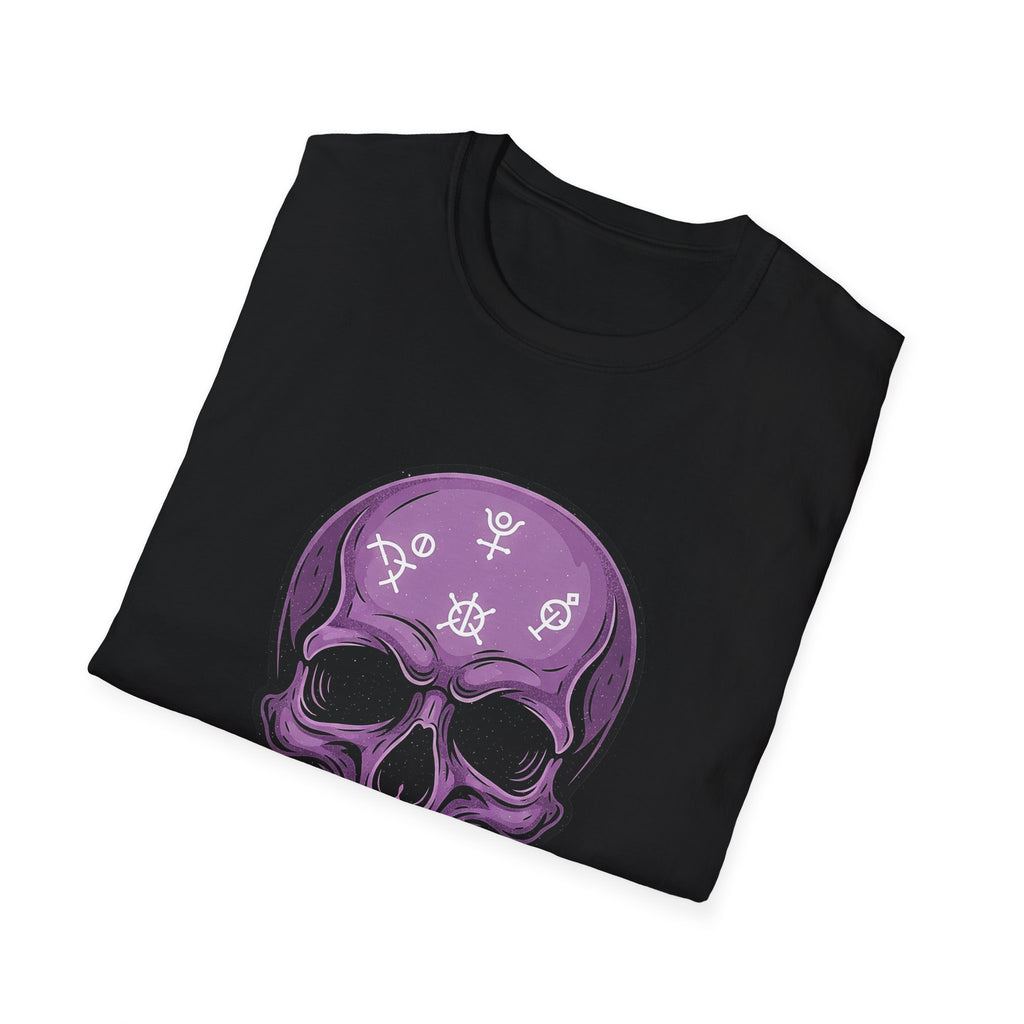 Purple Skull Graphic Tee for Halloween