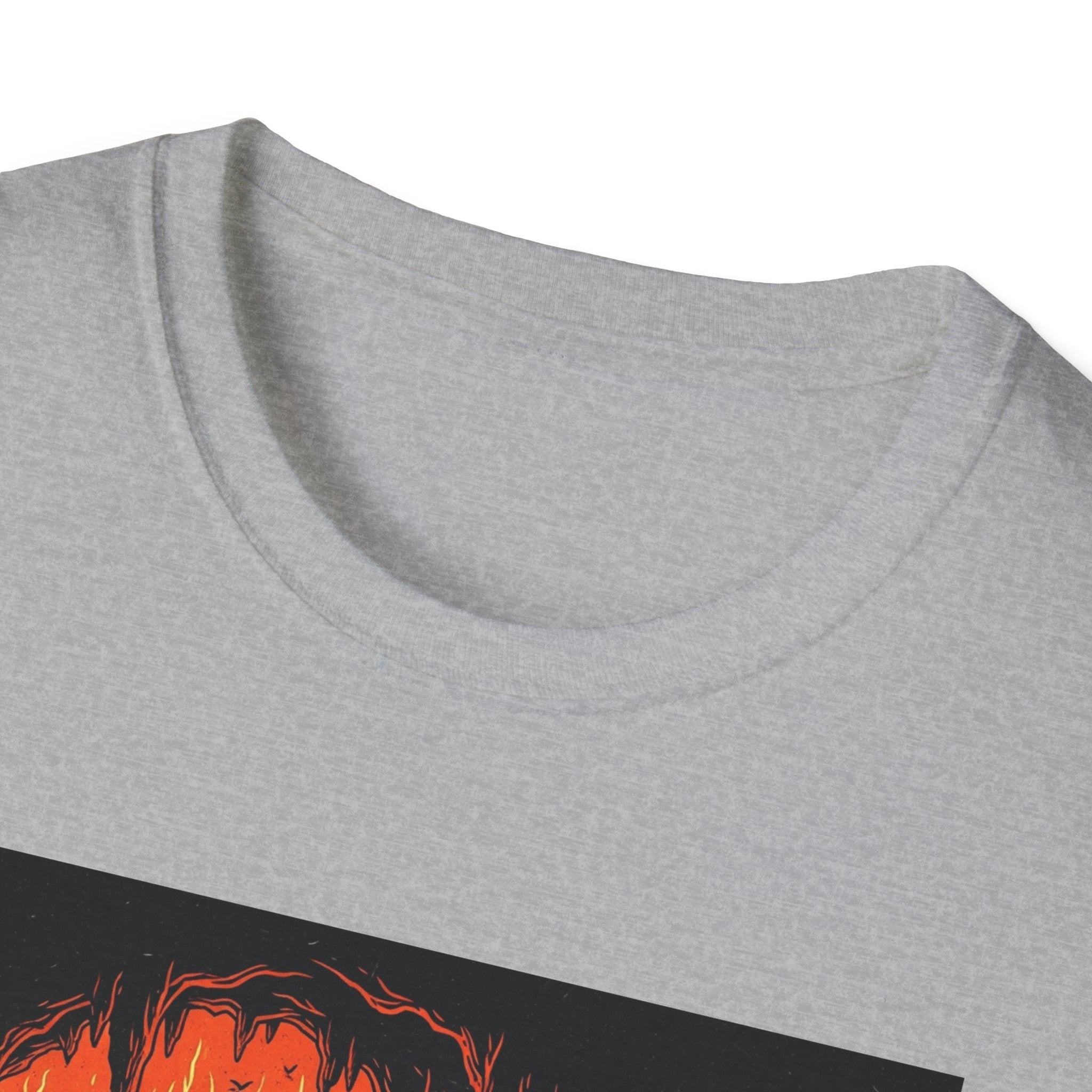 Unisex Softstyle T-Shirt with Fiery Dungeon Design