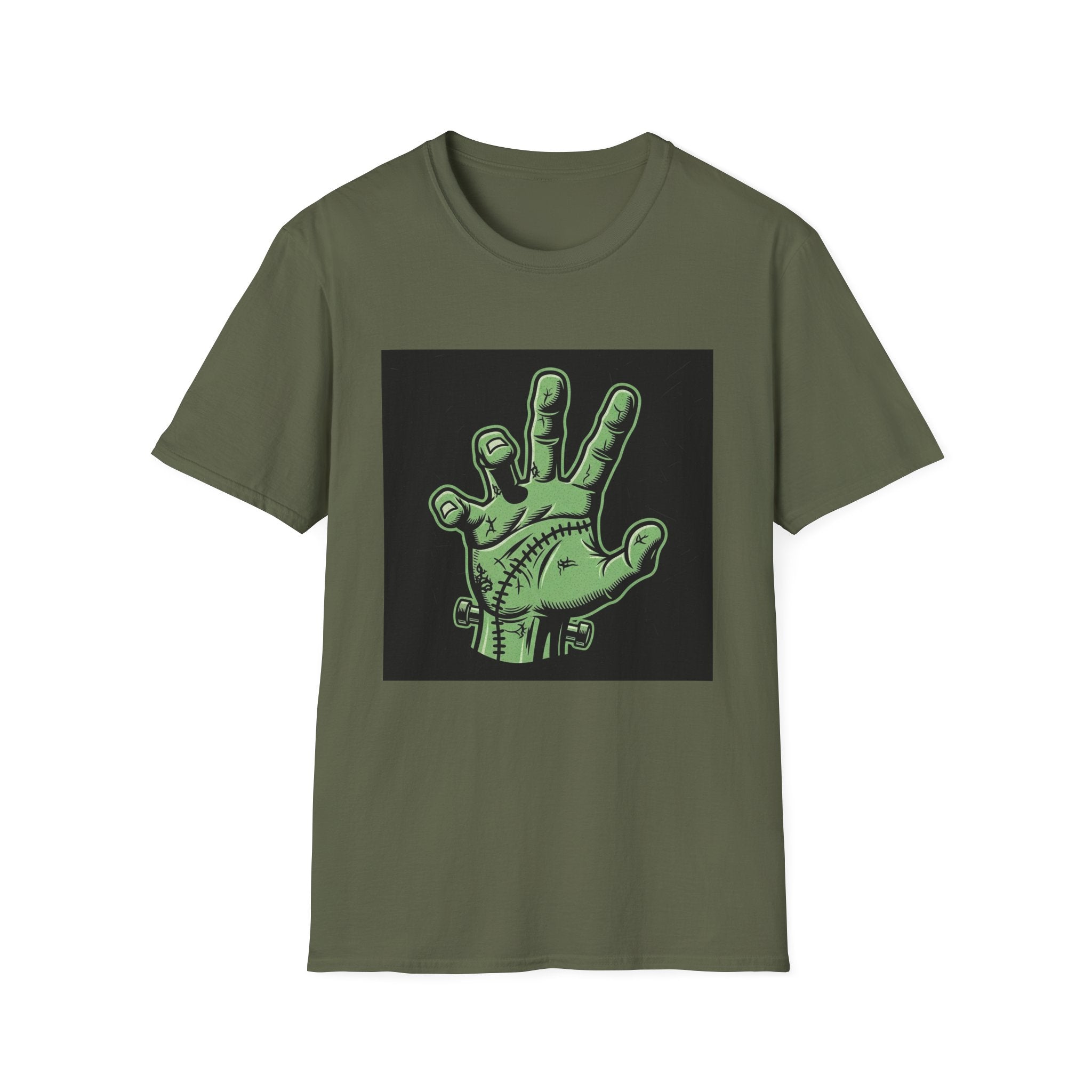 Frankenstein Hand Graphic Tee for Halloween