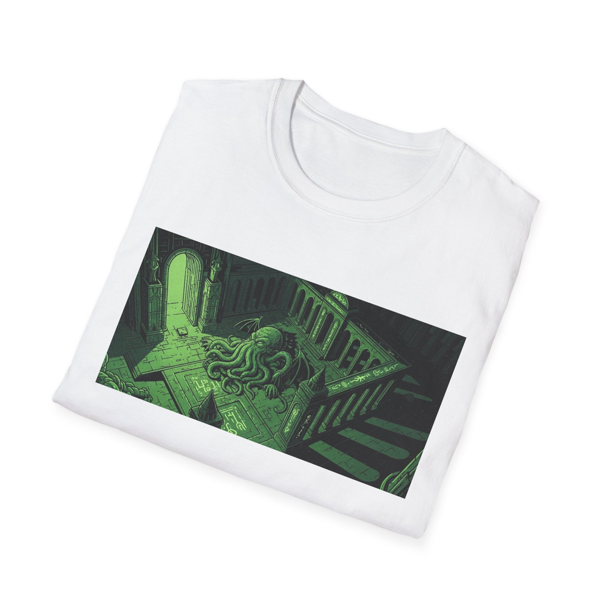 Unisex Softstyle T-Shirt with Creepy Nursery Design