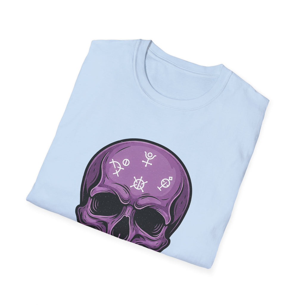 Purple Skull Graphic Tee for Halloween