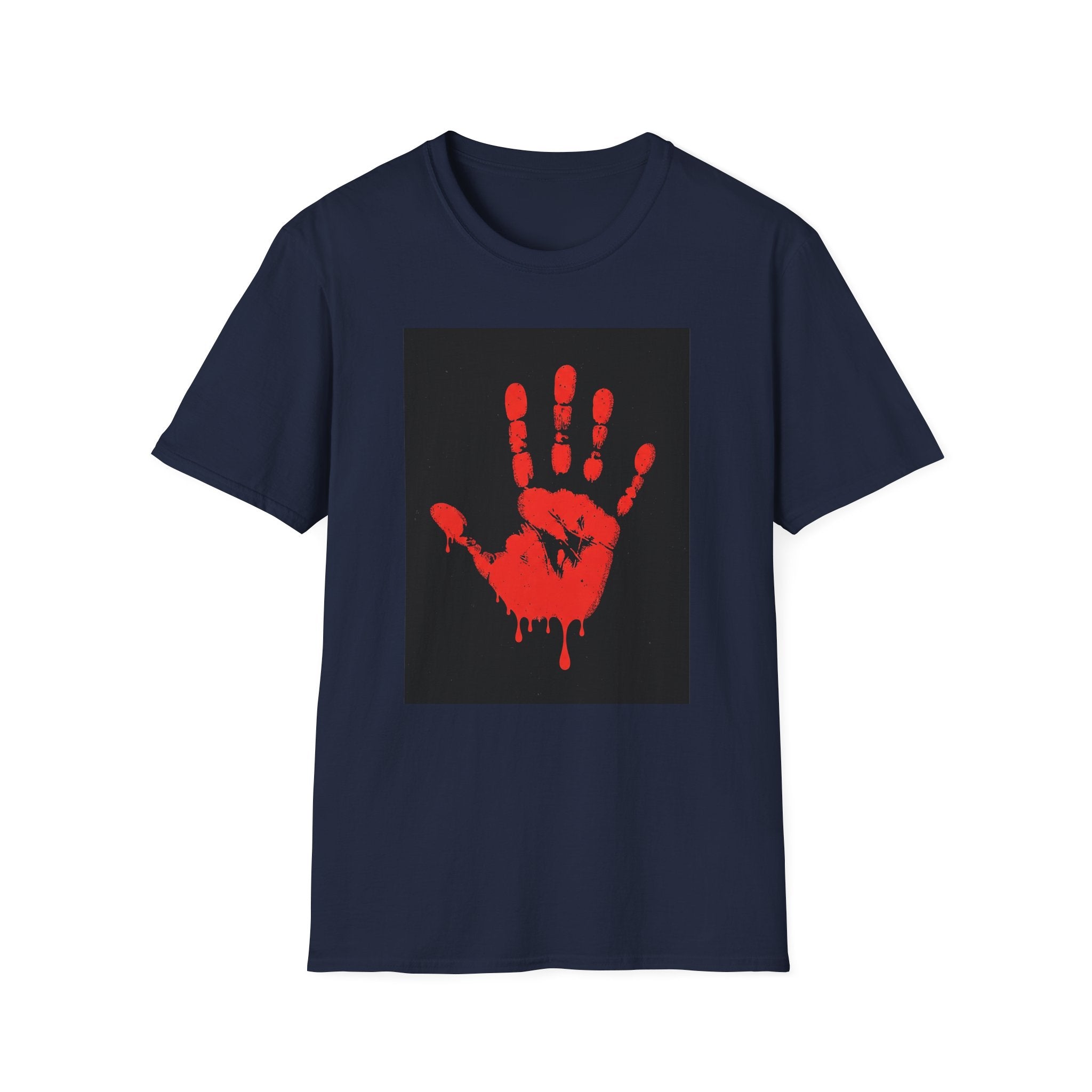 Bold Statement T-Shirt with Red Handprint Design