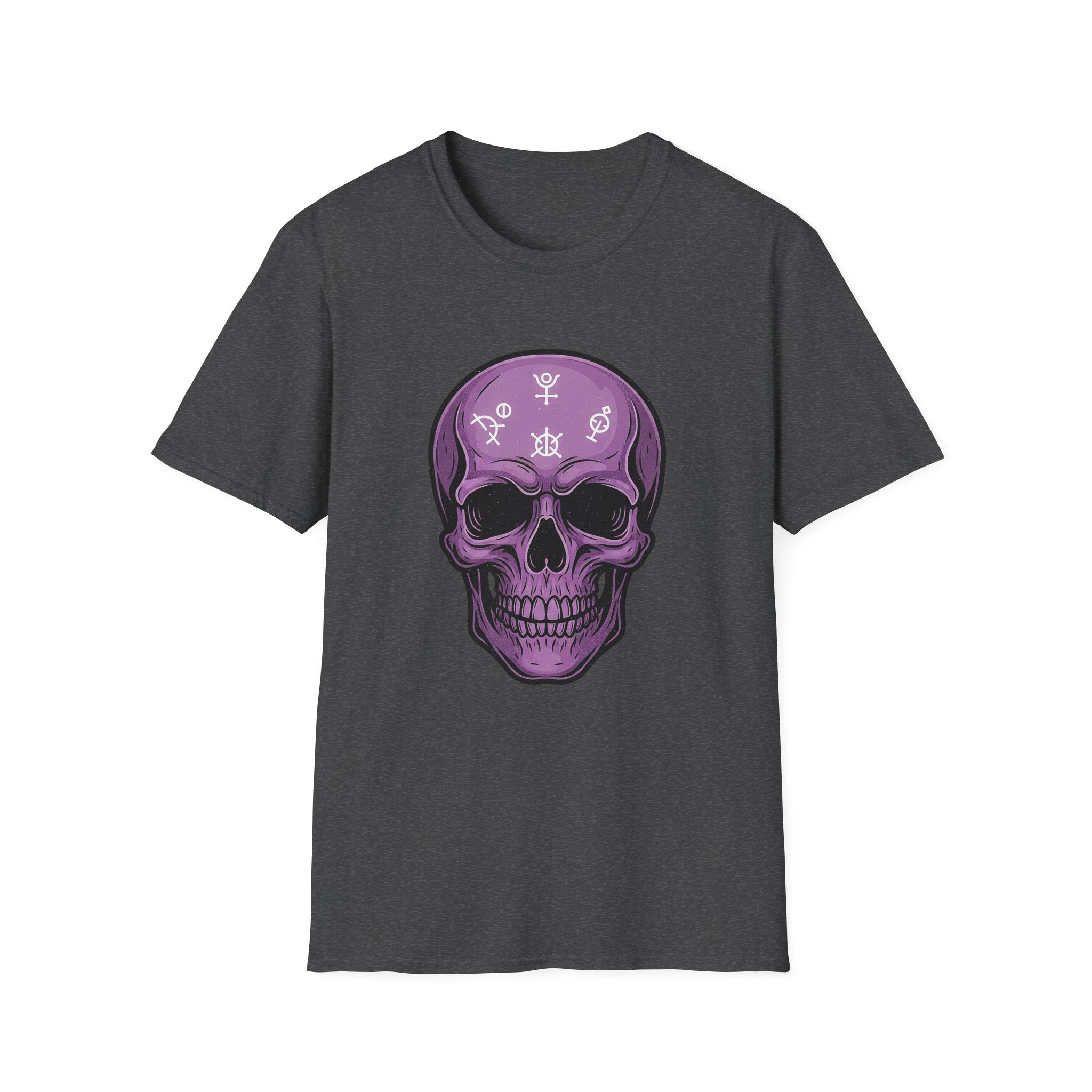 Purple Skull Graphic Tee for Halloween