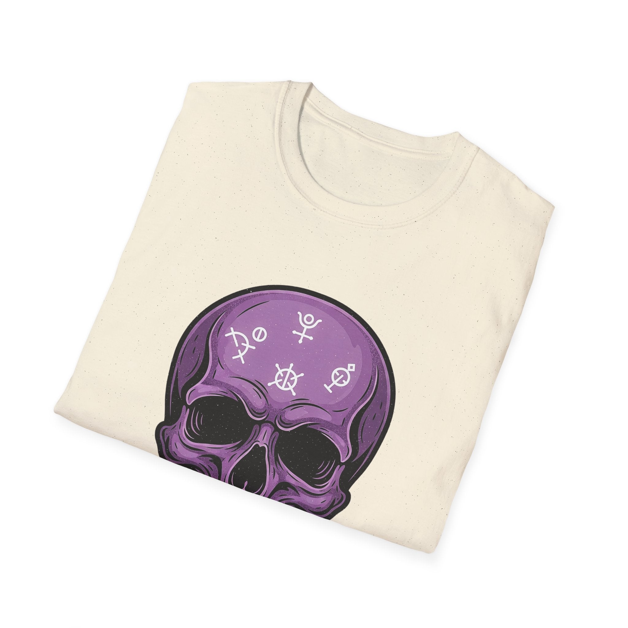 Purple Skull Graphic Tee for Halloween