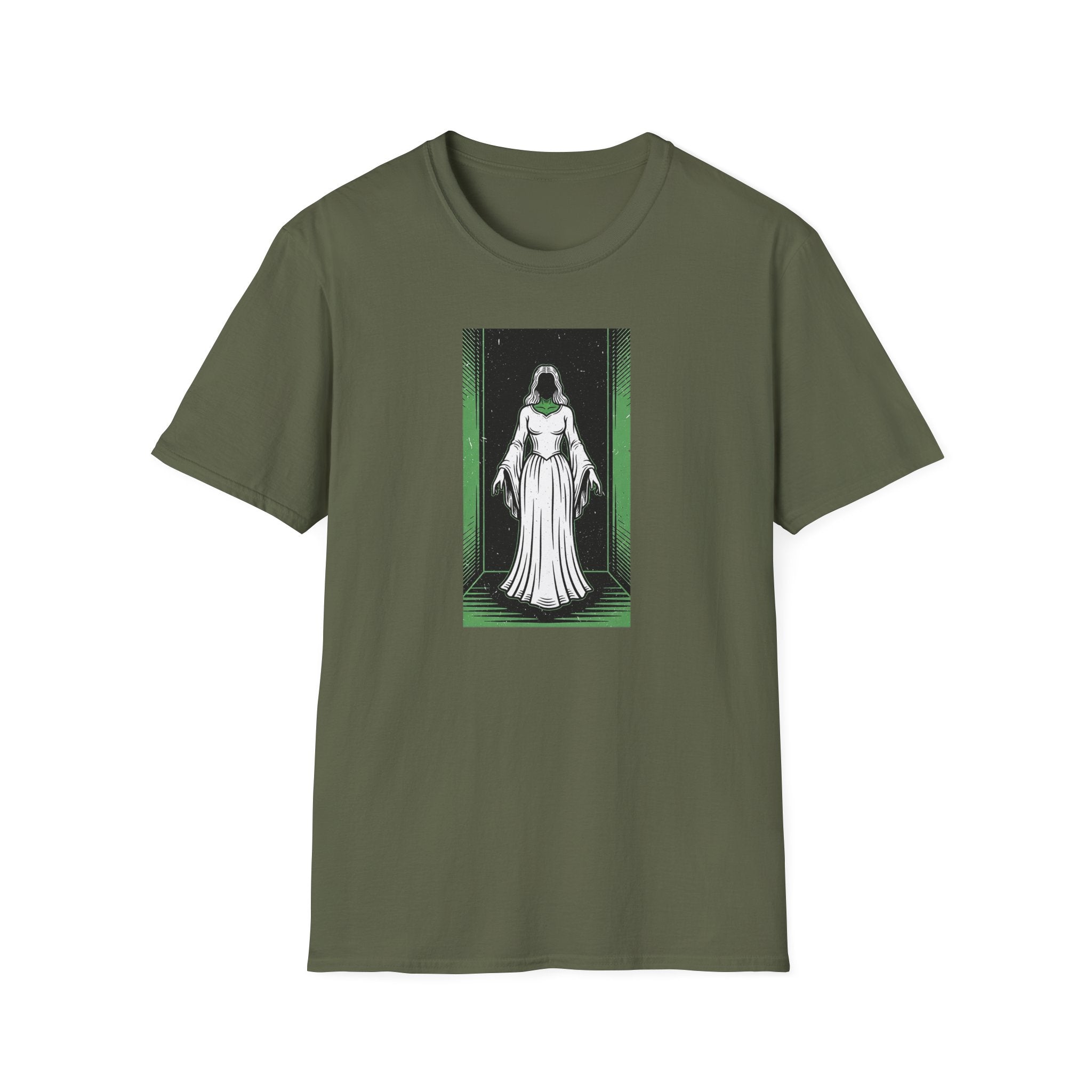Mystical Green Hooded Figure T-Shirt