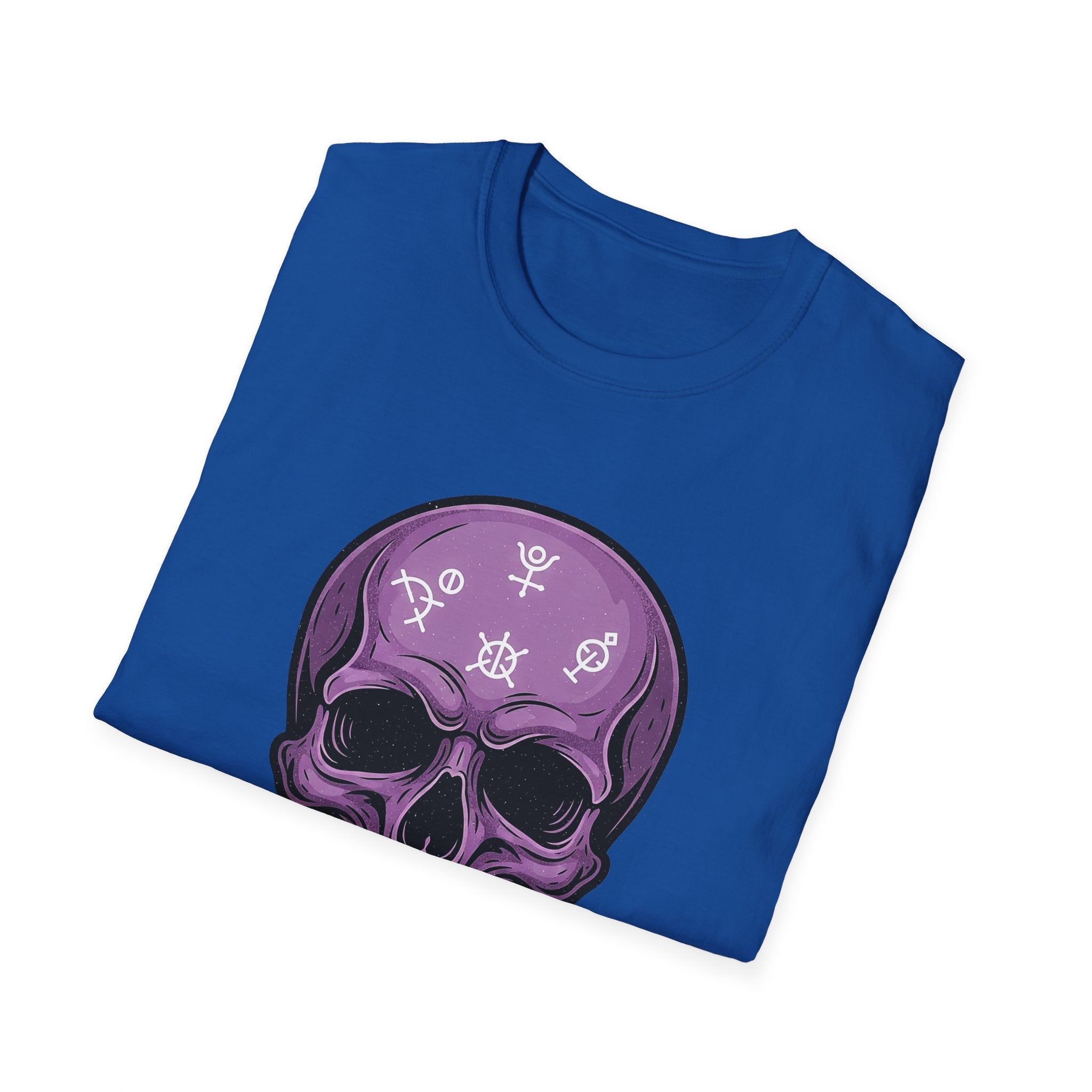Purple Skull Graphic Tee for Halloween