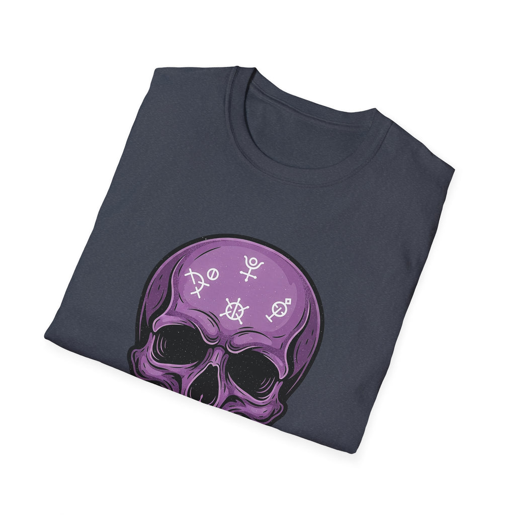 Purple Skull Graphic Tee for Halloween