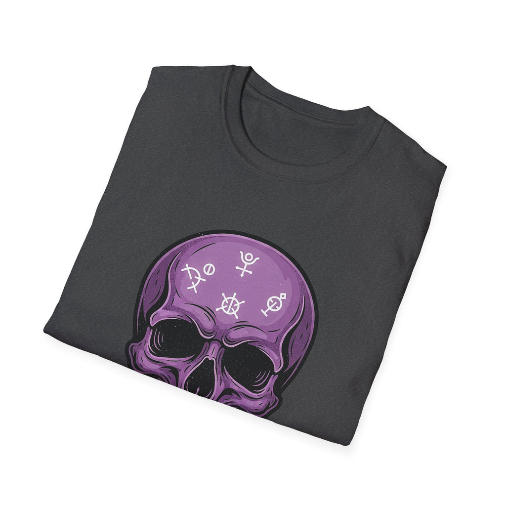 Purple Skull Graphic Tee for Halloween