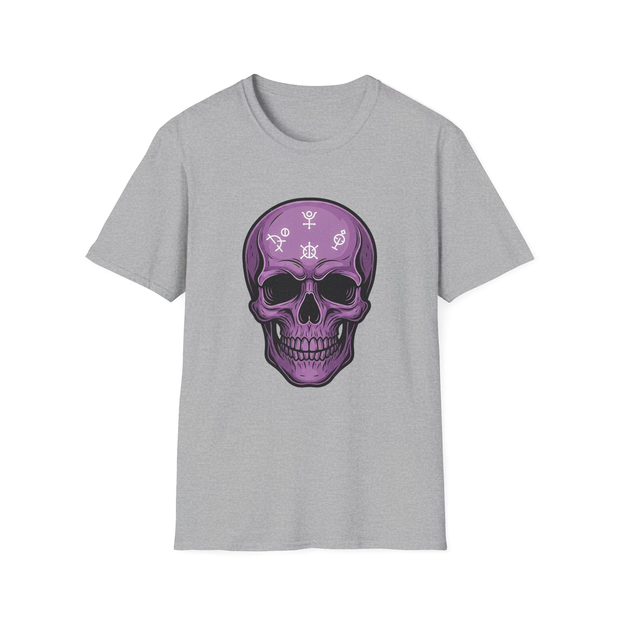 Purple Skull Graphic Tee for Halloween