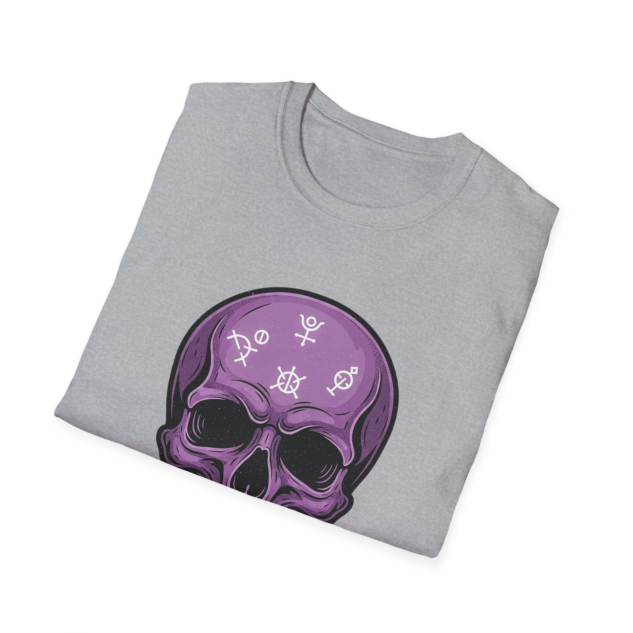 Purple Skull Graphic Tee for Halloween