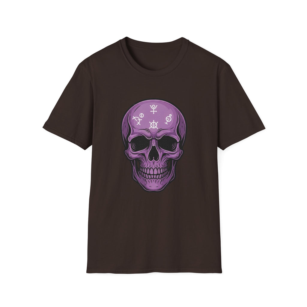 Purple Skull Graphic Tee for Halloween