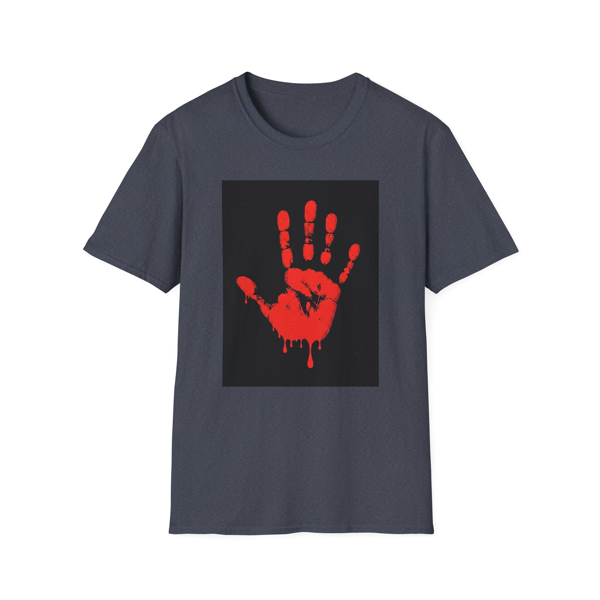 Bold Statement T-Shirt with Red Handprint Design