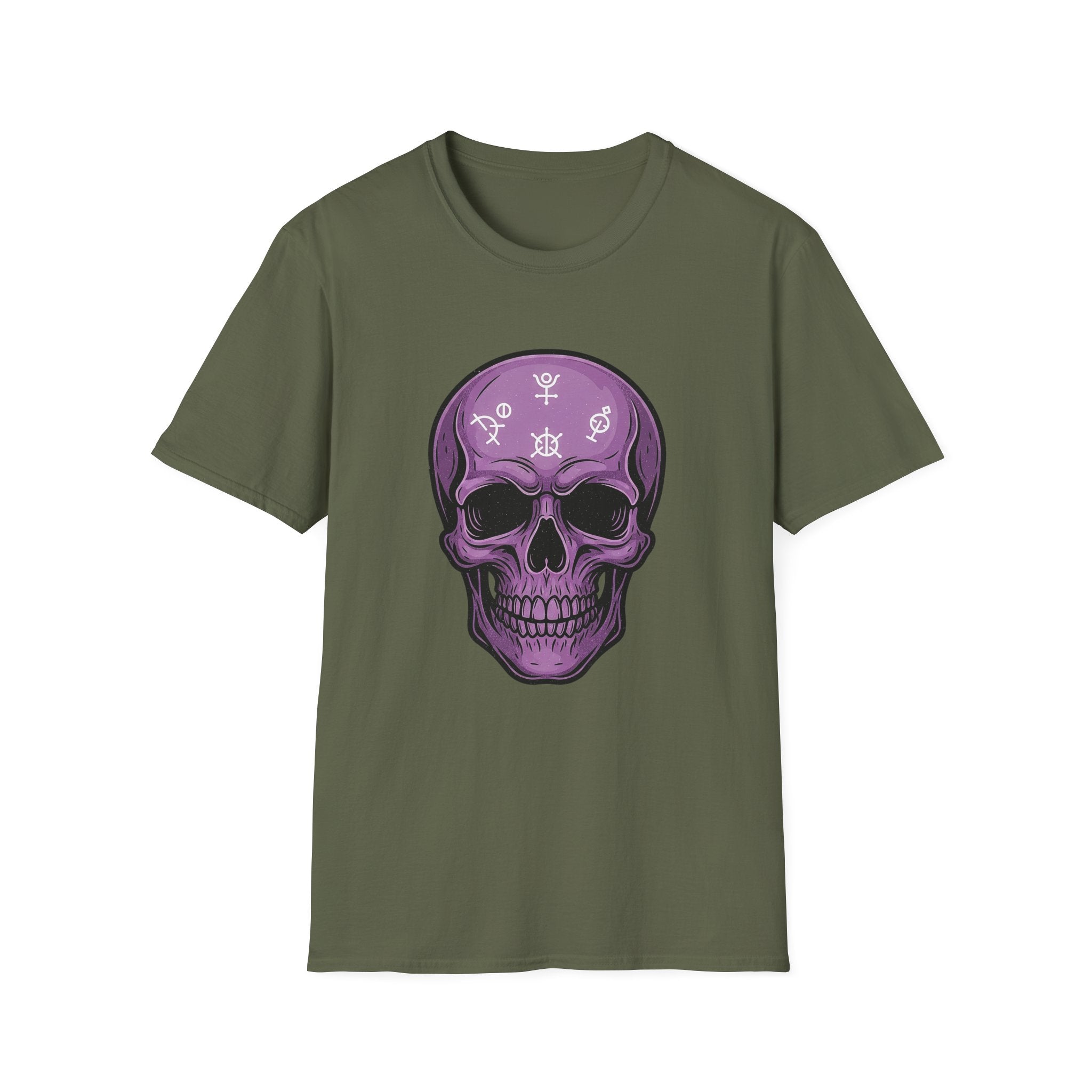 Purple Skull Graphic Tee for Halloween