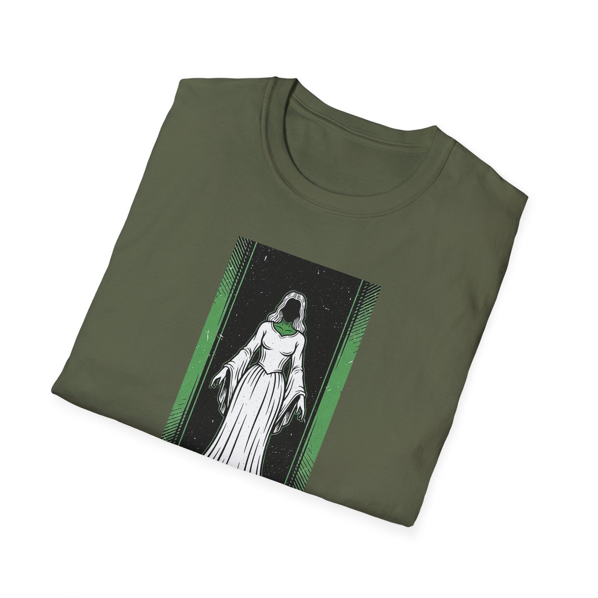 Mystical Green Hooded Figure T-Shirt